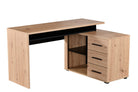 Birou Arhimed pentru home office, stejar artisan/negru, 137×75×101 cm Arboteca