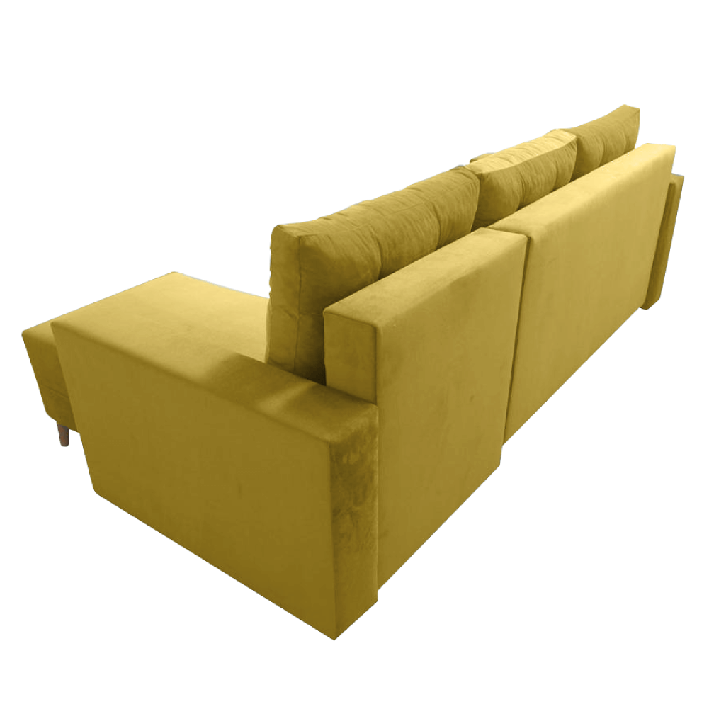 Canapea extensibilă ELCHE, galben, pe dreapta, 235x145x90 cm Kondela