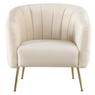 Fotoliu de design, ţesătură Velvet bej/gold crom-auriu, BAGY Kondela