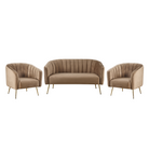 Fotoliu de design, ţesătură Velvet maro/gold crom-auriu, BAGY Kondela