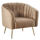 Fotoliu de design, ţesătură Velvet maro/gold crom-auriu, BAGY Kondela