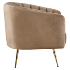 Fotoliu de design, ţesătură Velvet maro/gold crom-auriu, BAGY Kondela