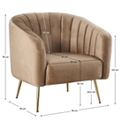 Fotoliu de design, ţesătură Velvet maro/gold crom-auriu, BAGY Kondela