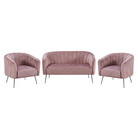 Fotoliu de design, ţesătură Velvet roz/crom-argintiu, BAGY Kondela