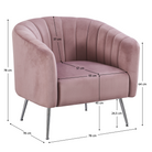 Fotoliu de design, ţesătură Velvet roz/crom-argintiu, BAGY Kondela