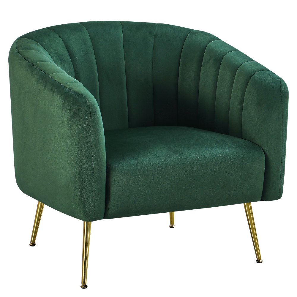 Fotoliu de design, ţesătură Velvet verde închis/gold crom-auriu, BAGY Kondela