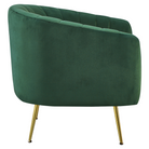 Fotoliu de design, ţesătură Velvet verde închis/gold crom-auriu, BAGY Kondela