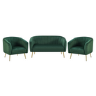 Fotoliu de design, ţesătură Velvet verde închis/gold crom-auriu, BAGY Kondela