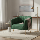 Fotoliu de design, ţesătură Velvet verde închis/gold crom-auriu, BAGY Kondela