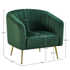 Fotoliu de design, ţesătură Velvet verde închis/gold crom-auriu, BAGY Kondela