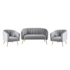 Fotoliu de design, ţesătură Velvet gri/gold crom-auriu, BAGY Kondela