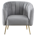 Fotoliu de design, ţesătură Velvet gri/gold crom-auriu, BAGY Kondela