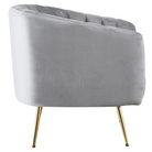 Fotoliu de design, ţesătură Velvet gri/gold crom-auriu, BAGY Kondela