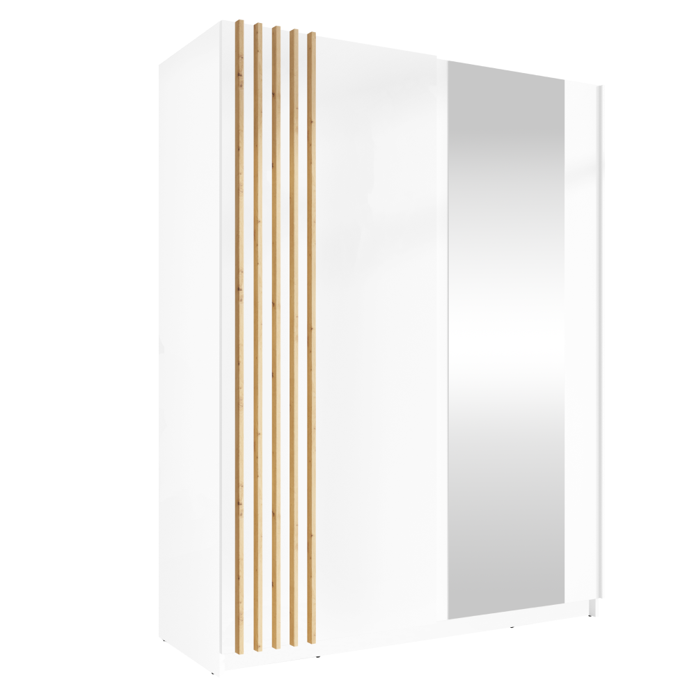 Dulap BRESCIA TIP 1, alb/stejar artisan, 150x63.5x198.5 cm Kondela