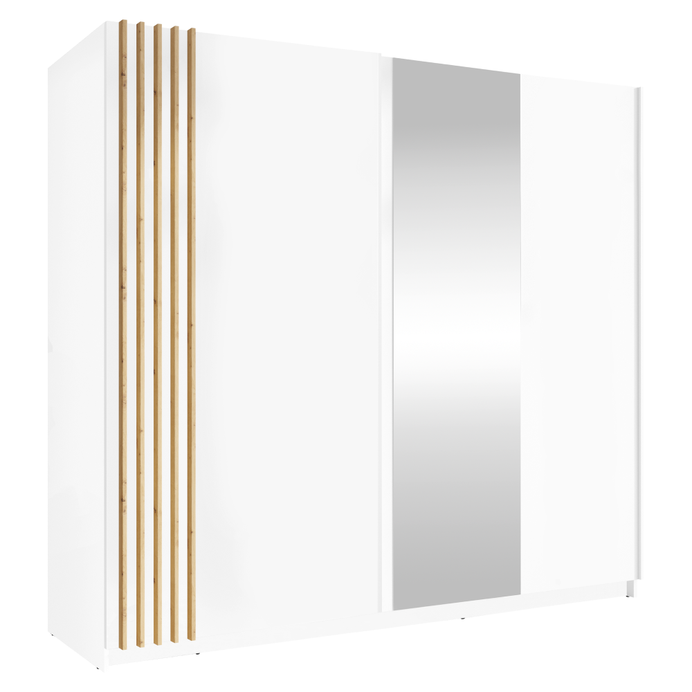 Dulap BRESCIA TIP 2, alb/stejar artisan, 200x63.5x198.5 cm Kondela