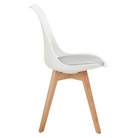 Scaun IVREA 3, alb/gri/fag, lemn/plastic/piele eco Kondela