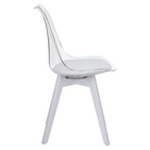 Scaun IVREA 3, transparent alb, acrilat/piele ecologică/alb, 48x53x82 cm Kondela