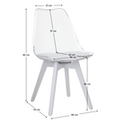 Scaun IVREA 3, transparent alb, acrilat/piele ecologică/alb, 48x53x82 cm Kondela