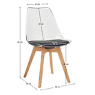 Scaun IVREA 3, negru transparent, acrilic/piele ecologică/fag, 48x53x82 cm Kondela