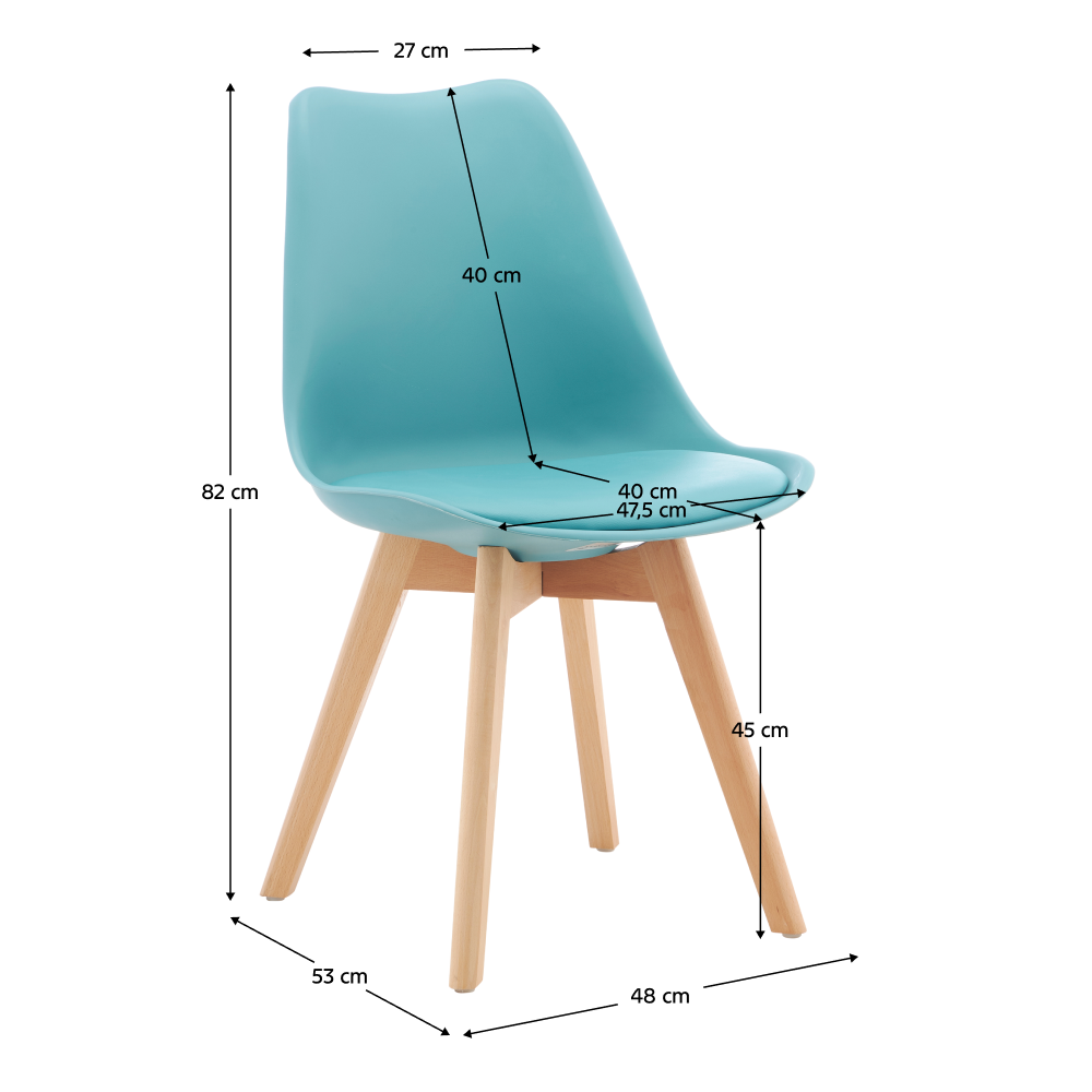 Scaun IVREA 3, mentol/fag, 48x53x82 cm Kondela