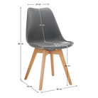 Scaun IVREA 3, gri/fag, 48x53x82 cm Kondela