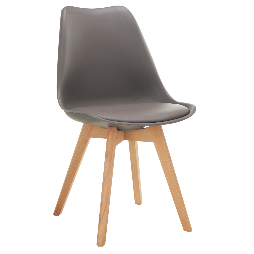 Scaun IVREA 3, gri maro/fag, 48x53x82 cm Kondela