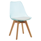 Scaun, verde transparent, acrilic/piele ecologică/fag, BALI 3 NEW Kondela