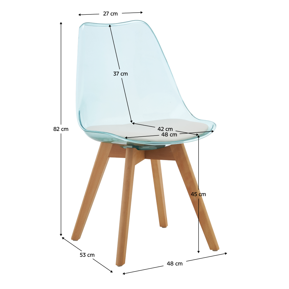 Scaun, verde transparent, acrilic/piele ecologică/fag, BALI 3 NEW Kondela