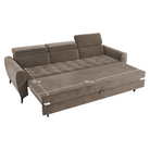 Canapea extensibilă 3 locuri SINTRA, maro, 254x97x88 cm Kondela