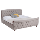 Pat cu somieră, 180x200, gri-maroniu, ţesătură Taupe Velvet, BARETO Kondela
