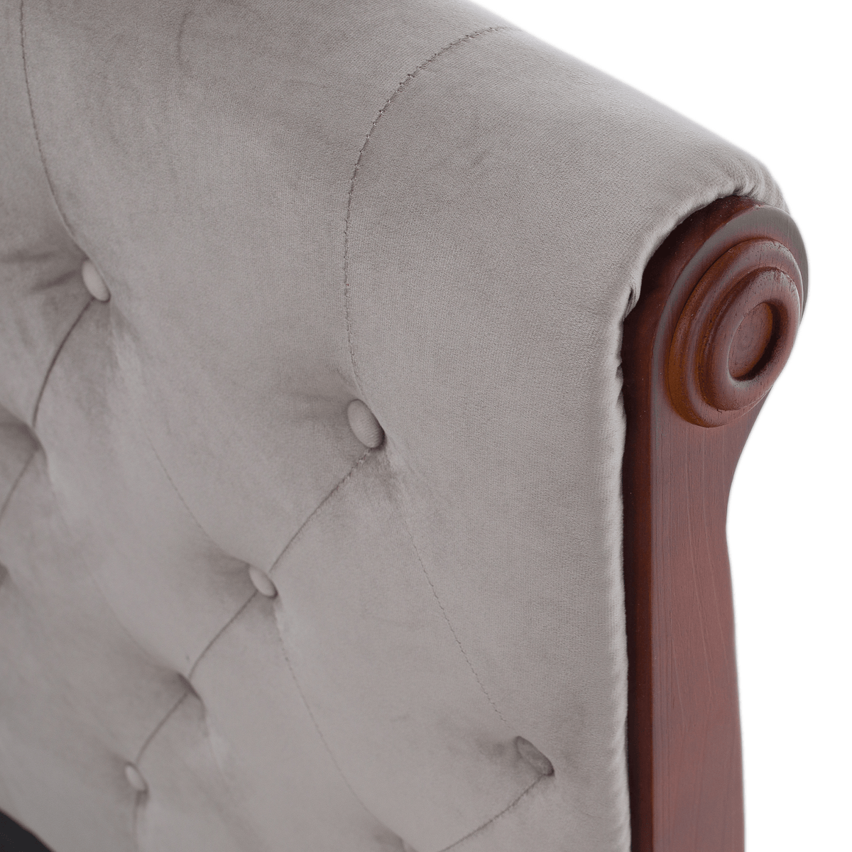 Pat cu somieră, 180x200, gri-maroniu, ţesătură Taupe Velvet, BARETO Kondela