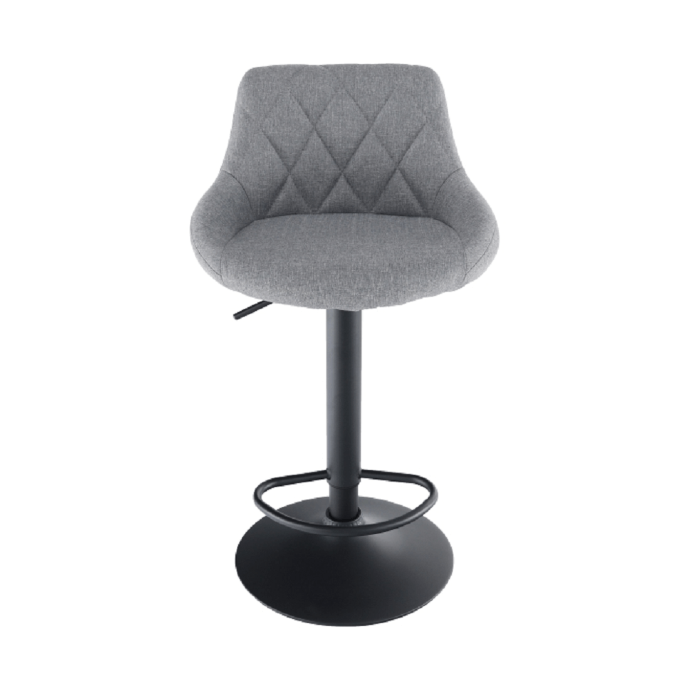 Scaun bar MURAT, material textil gri/negru Kondela