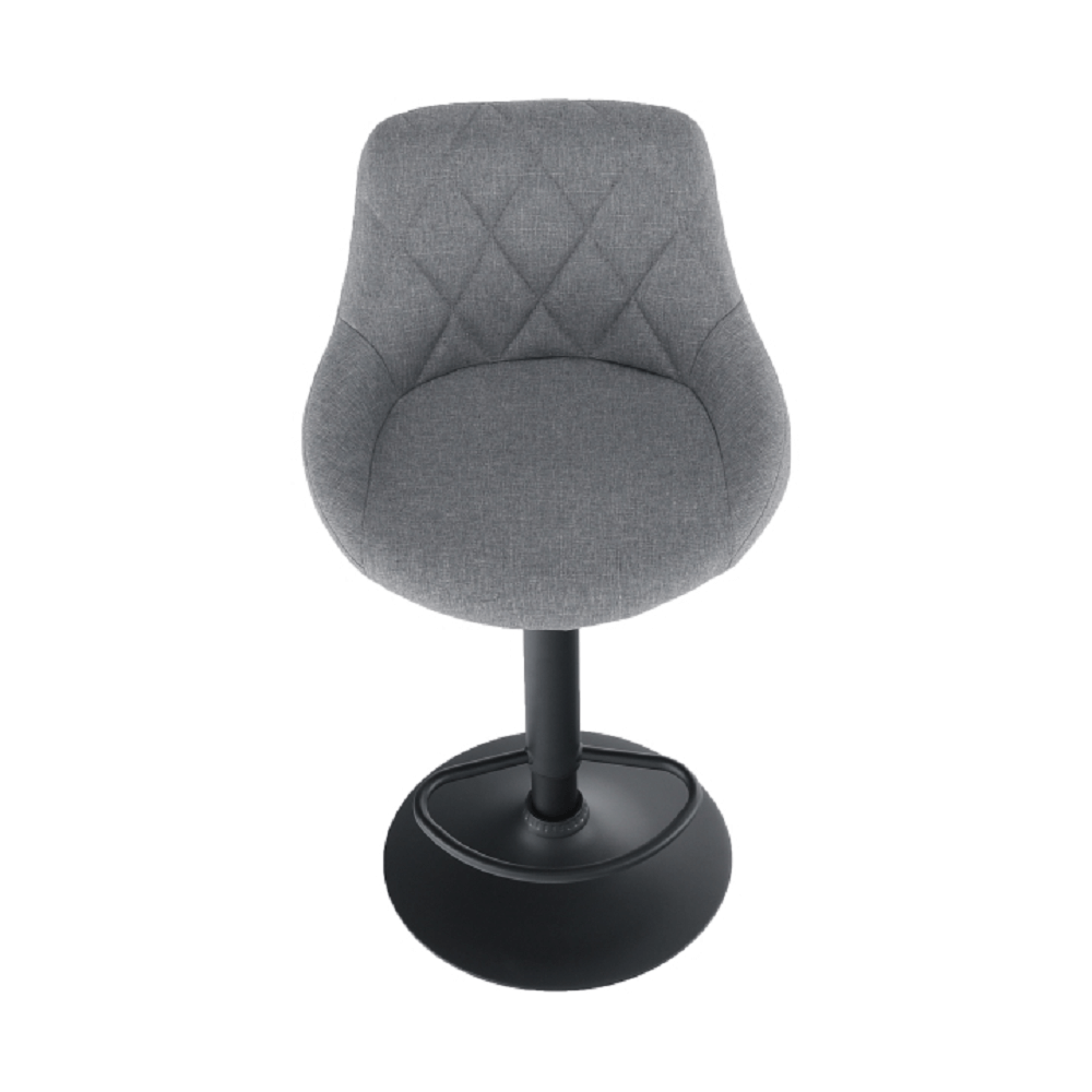Scaun bar MURAT, material textil gri/negru Kondela