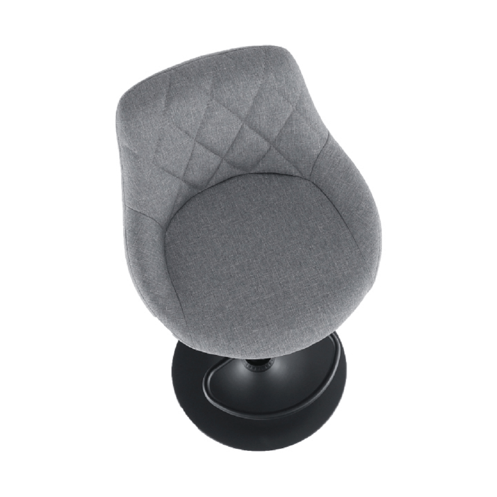 Scaun bar MURAT, material textil gri/negru Kondela