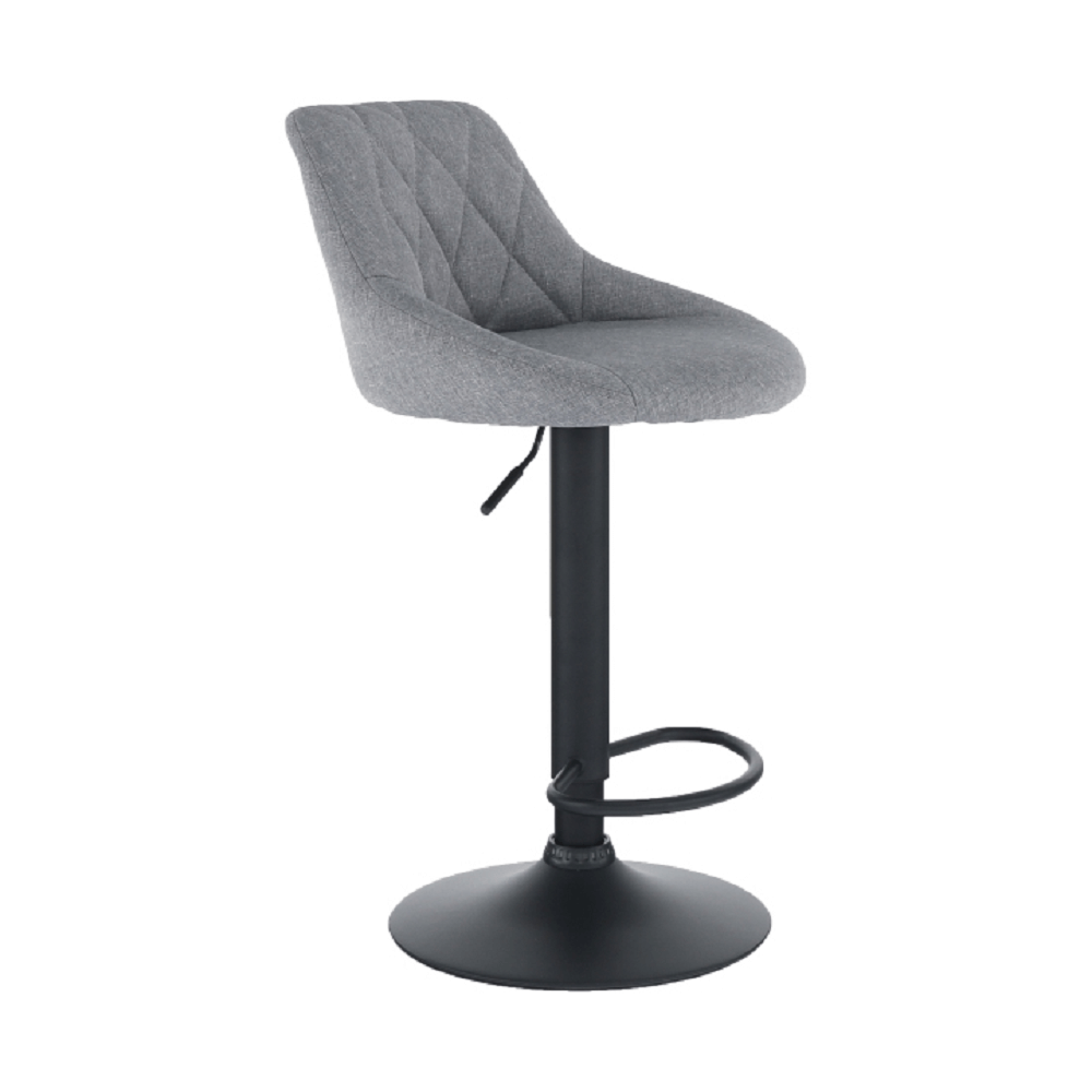 Scaun bar MURAT, material textil gri/negru Kondela
