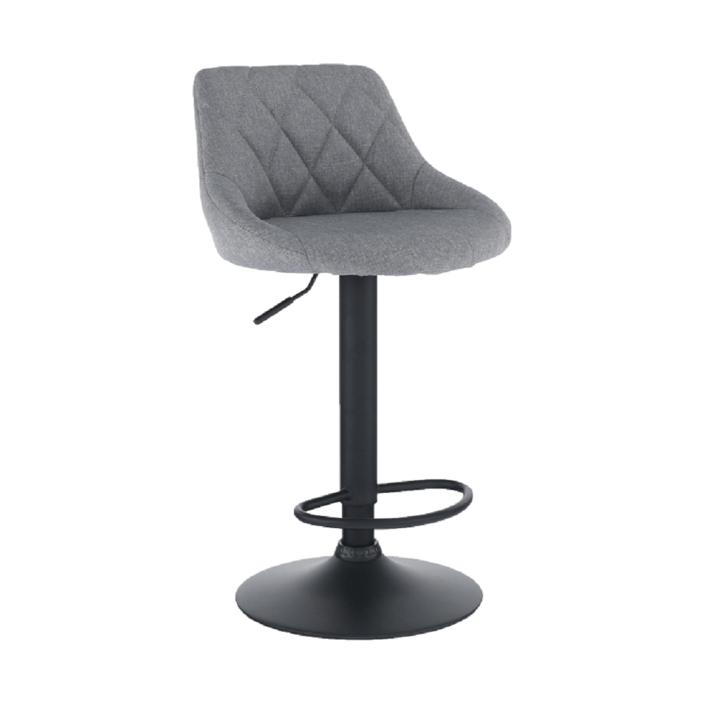 Scaun bar MURAT, material textil gri/negru Kondela