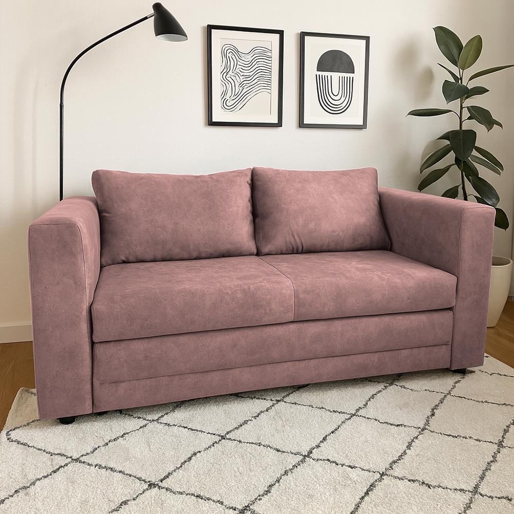 Canapea extensibilă NIMES, roz, 138x69x63 cm Kondela