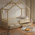 Pat Montessori FLORAC, 90x200, natural, masiv, pin masiv, 207x97x187 cm Kondela