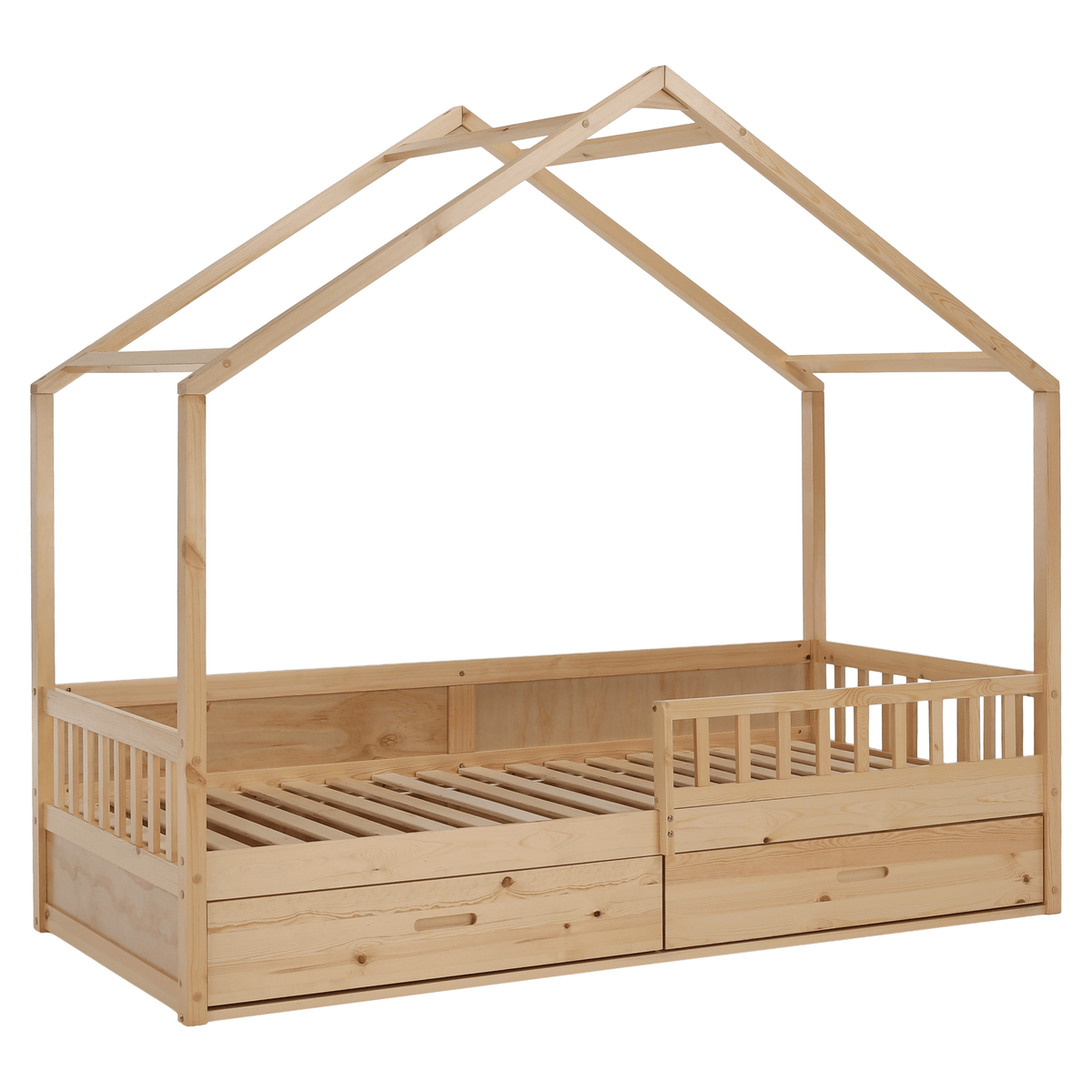 Pat Montessori FLORAC, 90x200, natural, masiv, pin masiv, 207x97x187 cm Kondela