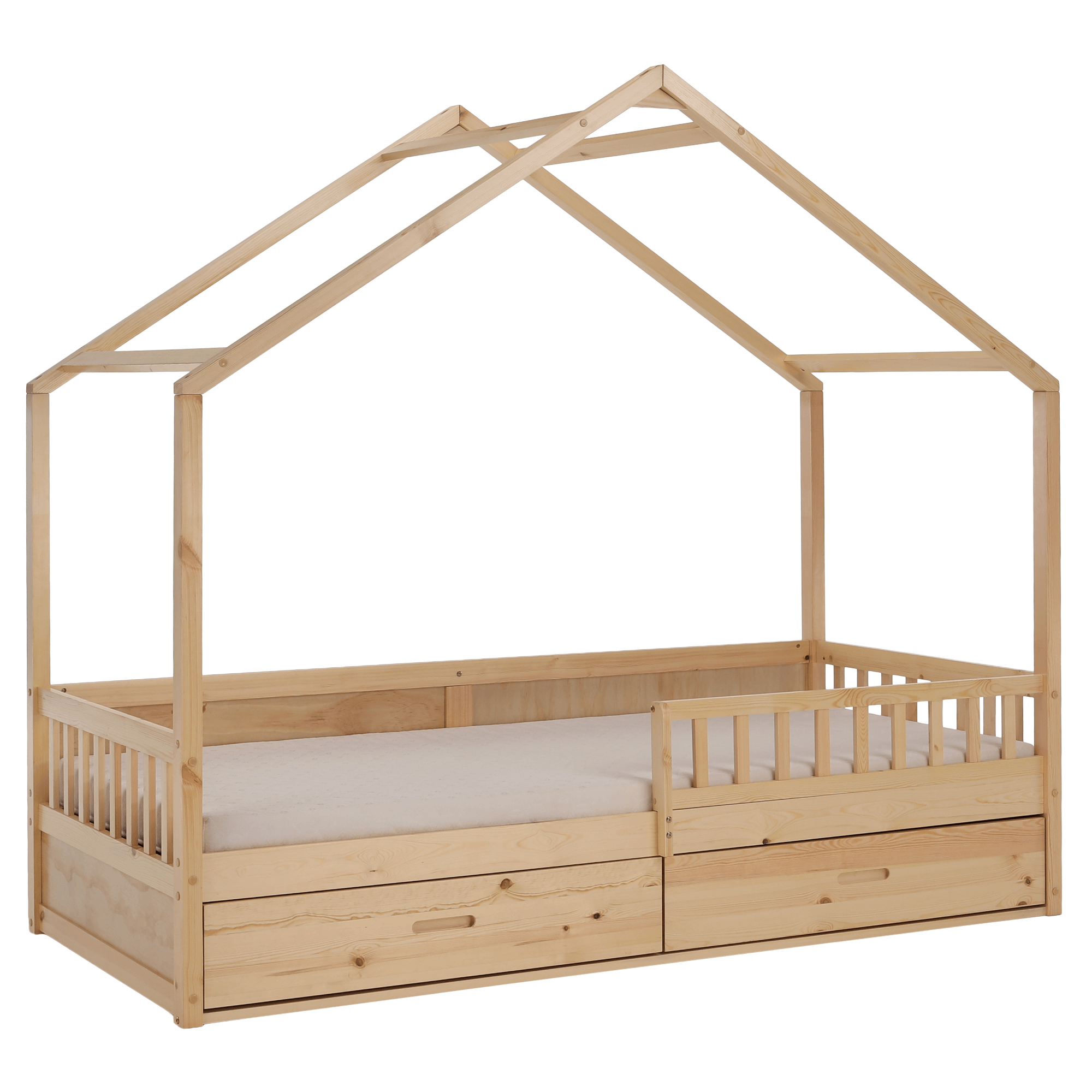 Pat Montessori FLORAC, 90x200, natural, masiv, pin masiv, 207x97x187 cm Kondela