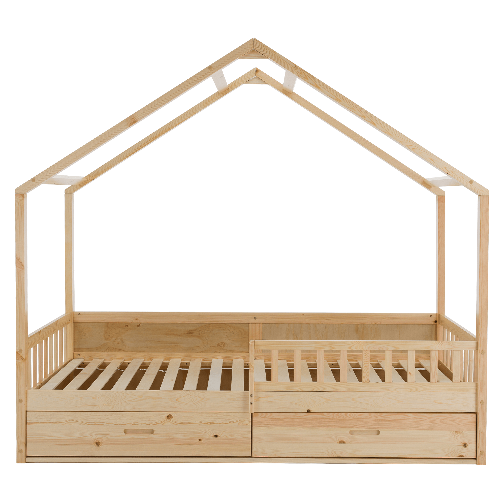 Pat Montessori FLORAC, 90x200, natural, masiv, pin masiv, 207x97x187 cm Kondela