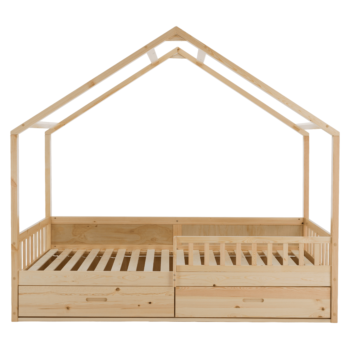 Pat Montessori FLORAC, 90x200, natural, masiv, pin masiv, 207x97x187 cm Kondela
