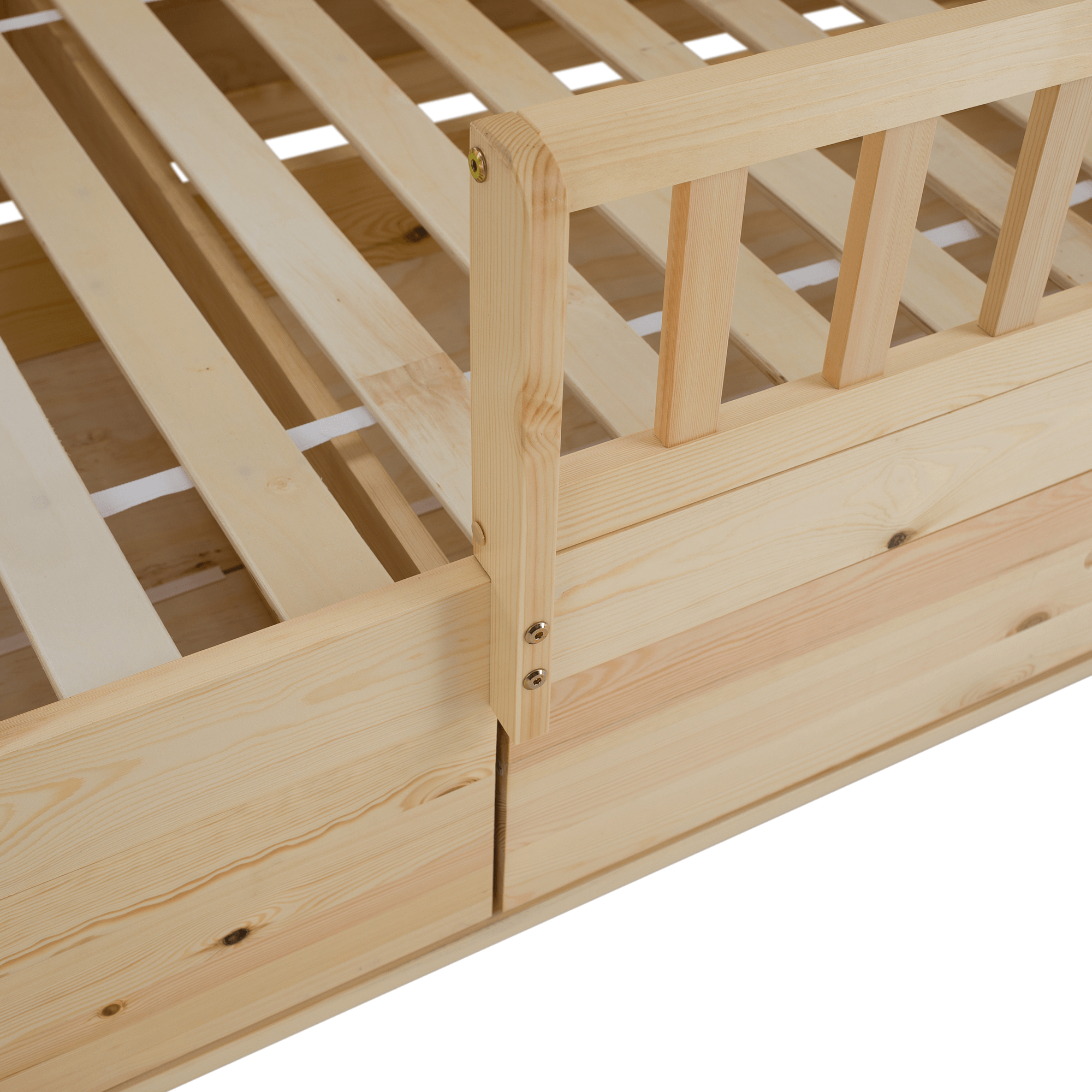 Pat Montessori FLORAC, 90x200, natural, masiv, pin masiv, 207x97x187 cm Kondela