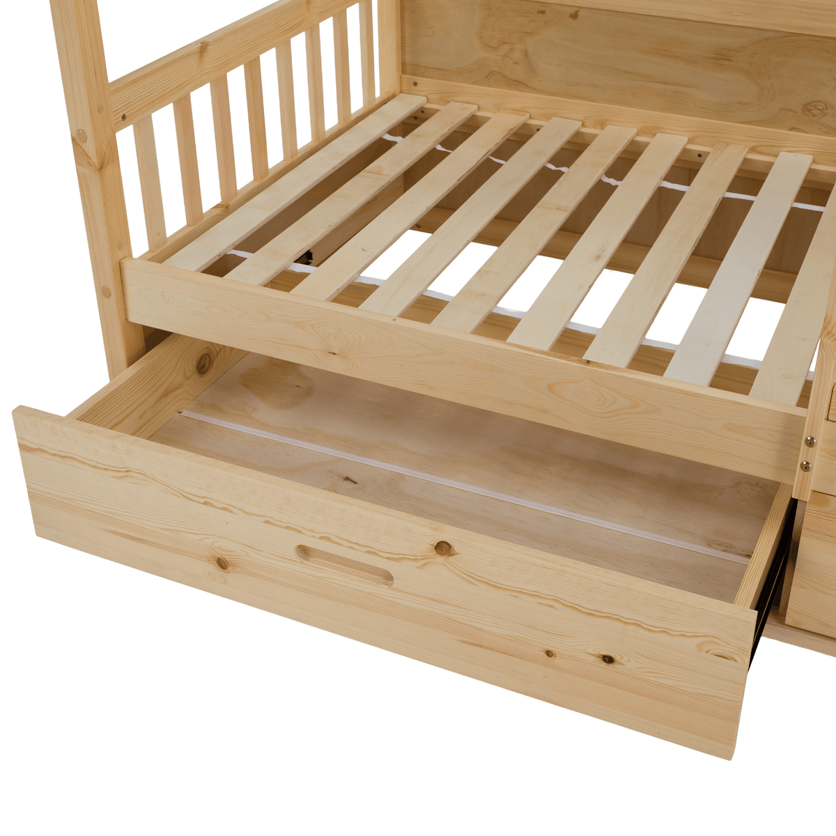 Pat Montessori FLORAC, 90x200, natural, masiv, pin masiv, 207x97x187 cm Kondela