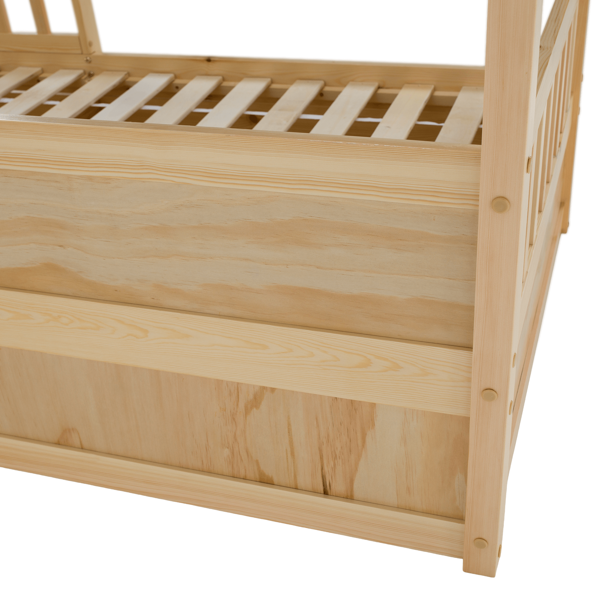 Pat Montessori FLORAC, 90x200, natural, masiv, pin masiv, 207x97x187 cm Kondela