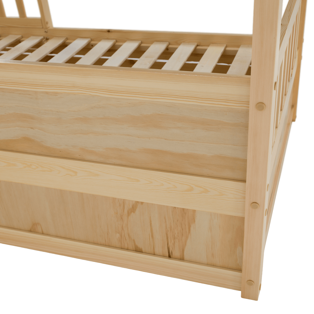 Pat Montessori FLORAC, 90x200, natural, masiv, pin masiv, 207x97x187 cm Kondela