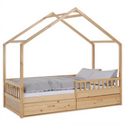 Pat Montessori FLORAC, 90x200, natural, masiv, pin masiv, 207x97x187 cm Kondela