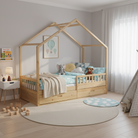 Pat Montessori FLORAC, 90x200, natural, masiv, pin masiv, 207x97x187 cm Kondela