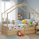 Pat Montessori FLORAC, 90x200, natural, masiv, pin masiv, 207x97x187 cm Kondela