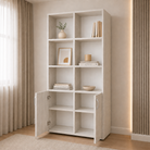 Bibliotecă VARENNA cu 2 uși și 6 rafturi, stejar alb, PAL melaminat, 90x40x190 cm Arboteca